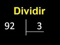 Dividir 92 entre 3  division con resultado decimal