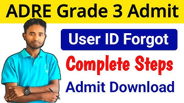 ADRE Grade 3 Admit Card Download || Adre Username Forgot Password process