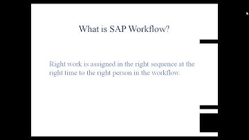 SAP Workflow Class 01