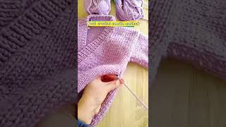 Handmade wool crochet needle method #handknitted #knittedsweater #crochettutorial #crochetskills