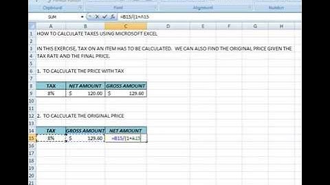 00012 - How To Calculate Income Taxes Using Microsoft Excel