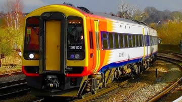SWR Class 159s/158s - 159102 + 159017 + 158888 + 158886 10 Car Lash Up Arrives At Salisbury