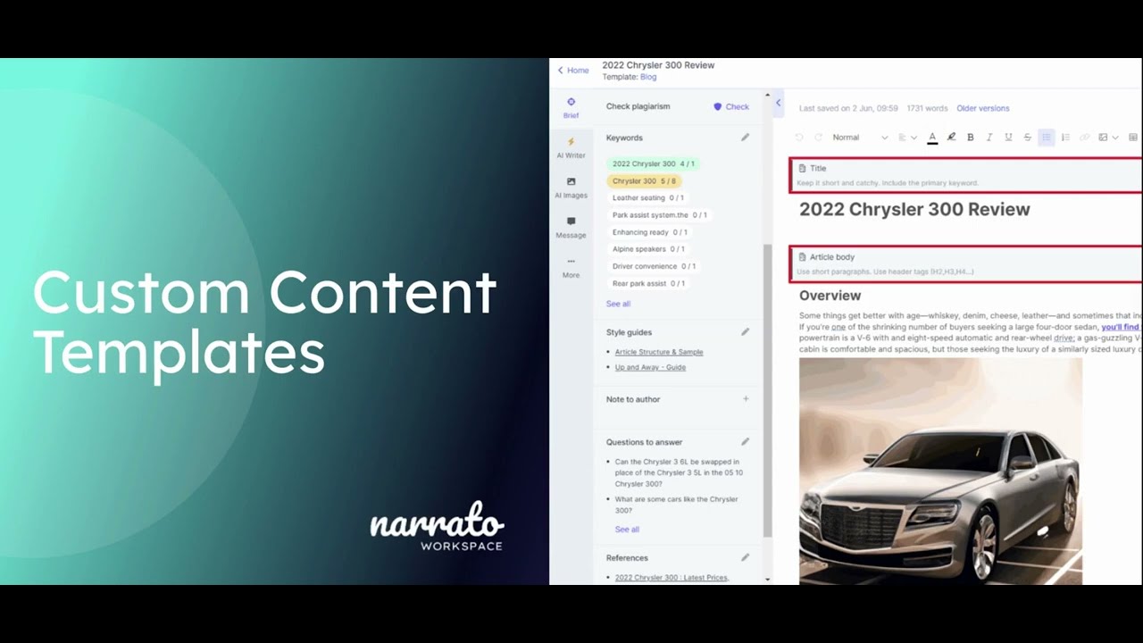 Narrato AI Copywriter: Captivating Marketing Content