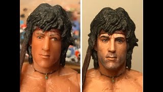Customizing Live - NECA Rambo Repaint - How to paint Faces