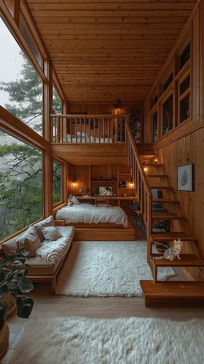 Cozy Loft Cabin with Stunning Forest Views 🌲✨ | Ultimate Nature Escape#naturelovers #ytstudio