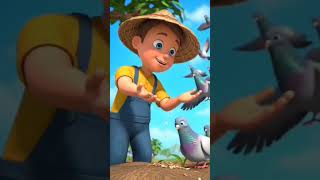 “मेहनती किसान और दोस्त कबूतर 🕊️ | 3D Cartoon Story | Hindi Moral Story | Funny Animation”