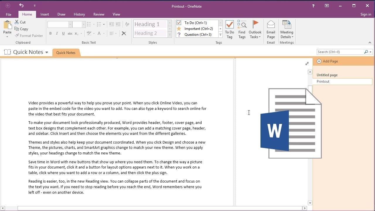 How To Send Word Document To One Note YouTube How To Send Word Document To One Note YouTube