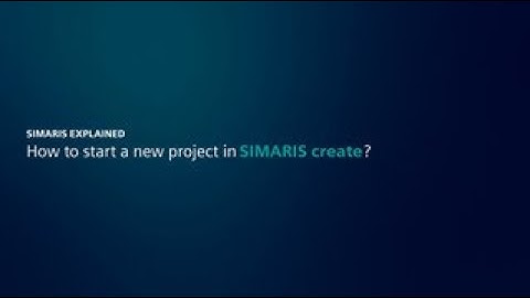 How to start a new project in SIMARIS create?