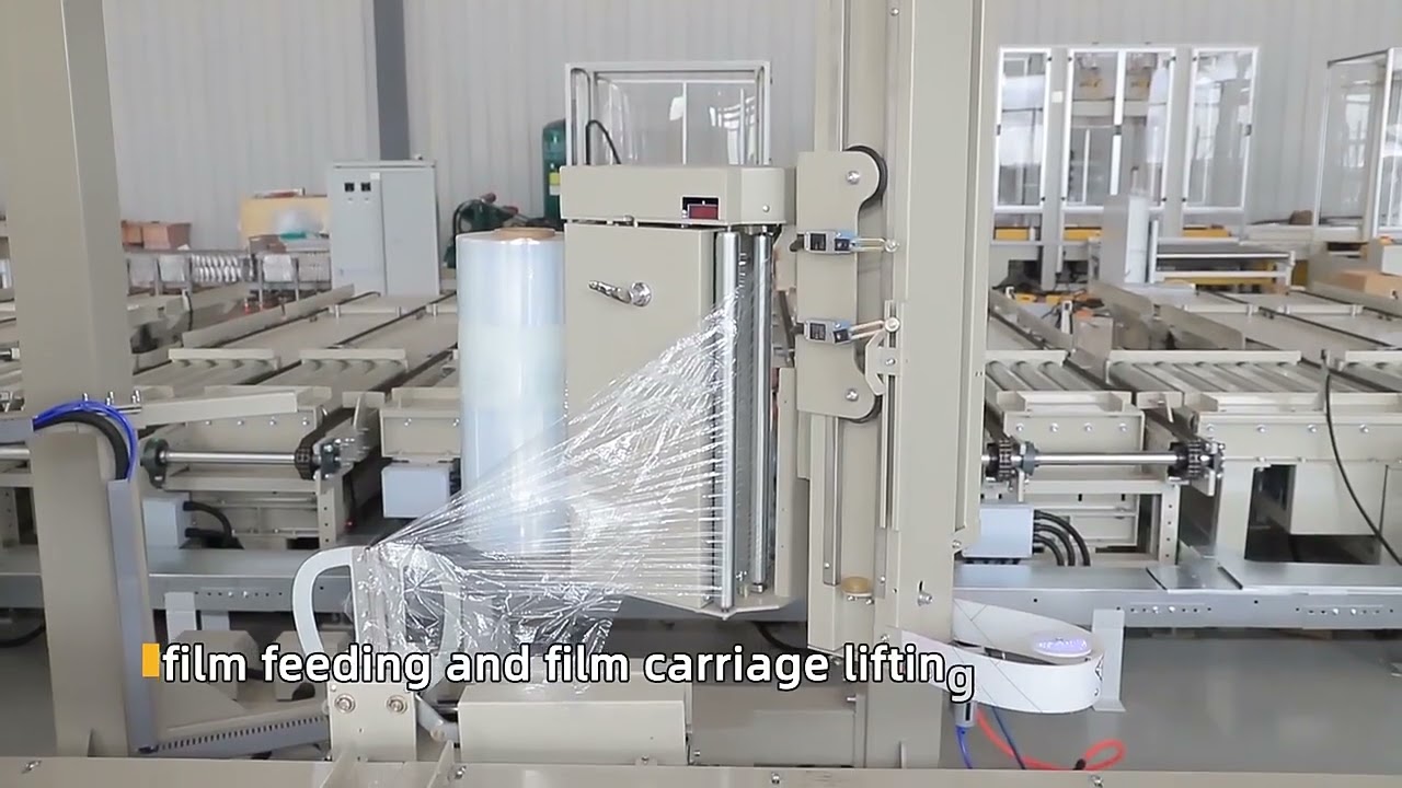 Fully automatic arm rotary pallet wrapping machine 