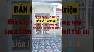 Nhà Bán Gấp Xã Phú Hưng - Thành Phố Bến Tre - Chỉ 950 Triệu - Sổ Riêng Full Thổ Cư - Nhà Đất Bến Tre
