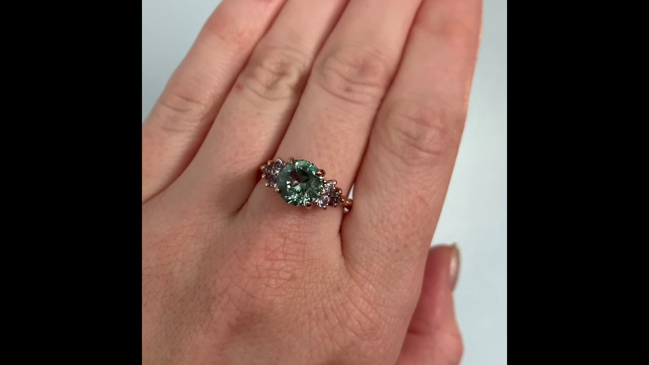 2.89ct Teal Sapphire And grey Spinel Ring By Anueva Jewelry