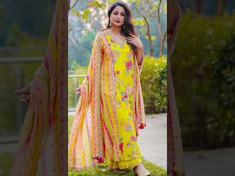 Vibrant Suits By Hina Khan To Shine On Women's Day #viral #hinakhan #suit #womensday