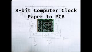 8-bit computer clock circuit - paper to PCB