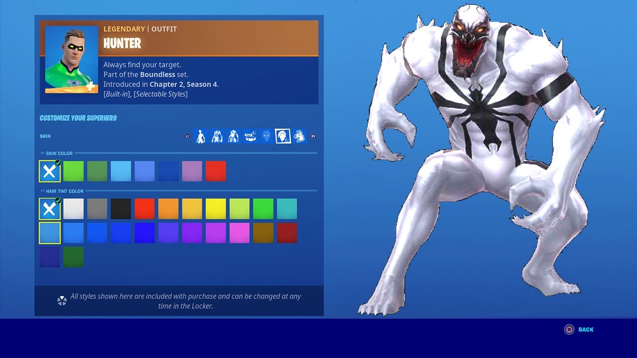 How To Make Anti Venom Skin Now Free In Fortnite Unlock Super Hero Skin Free Custom Hero Skin Youtube