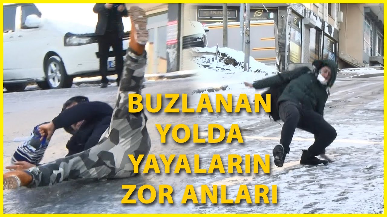 Esenyurt'ta Buz Tutan Yollarda Zor Anlar