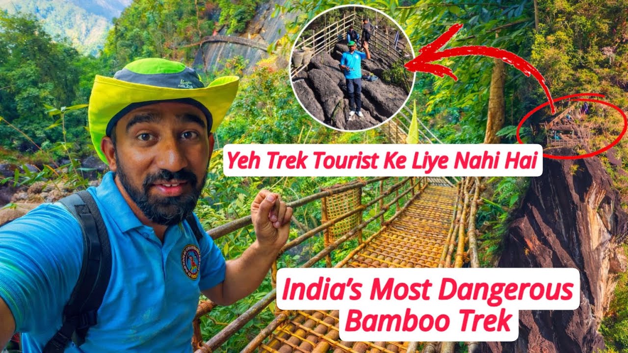 India’s Most Dangerous Bamboo Trek 😨 Wakhen Meghalaya Hidden Trail