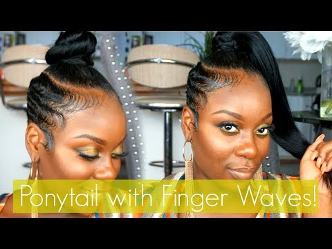 Easy Ponytail With Finger Waved Sides Short Hair Tutorial
