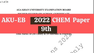 AKU-EB 2022 | CHEM 9th