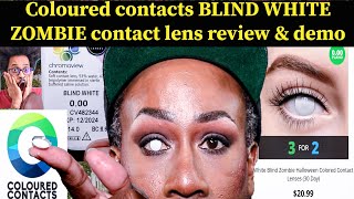 Coloured Contacts "BLIND WHITE ZOMBIE" contact lens review & demo screenshot 1