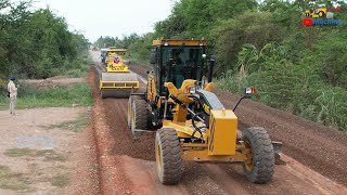 Excellence Motor Grader Working Operator Trimming Pushing Gravel Skills by TVC Machine 345 views 11 months ago 16 minutes