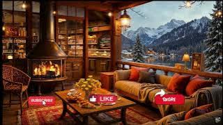 LuLo Crackling Fireplace & ⛄ Warm Jazz Music at Cozy Winter Coffee Shop Ambience