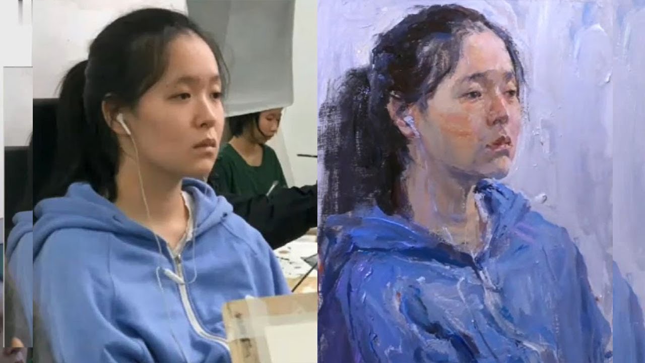 Documenting the process of drawing a portrait in oil - YouTube