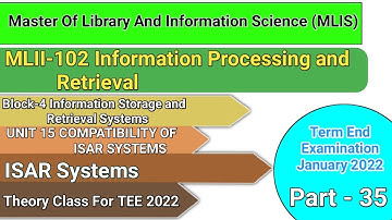 MLII - 102 | UNIT - 15 COMPATIBILITY OF ISAR SYSTEMS | Block - 4 | ISAR Systems | Lecture - 35