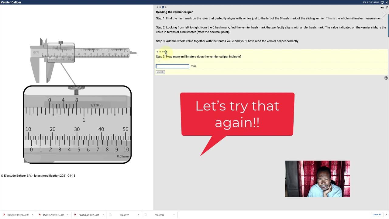 How to read a metric vernier calipers in mm we used this Electude