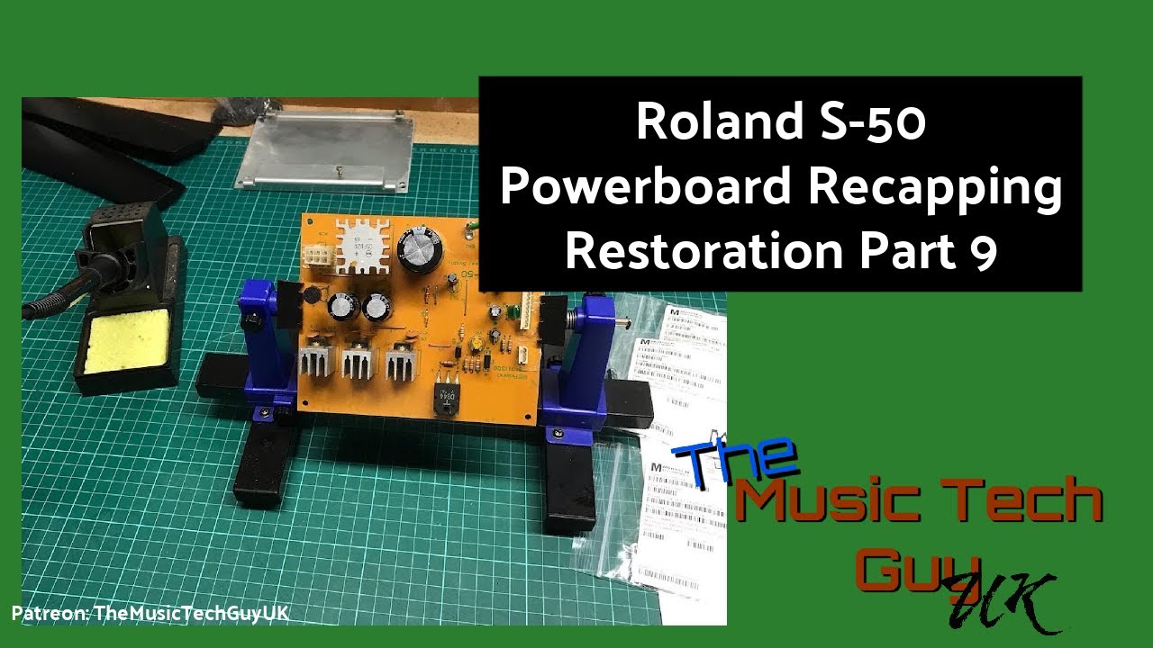 Roland S-50 - Recapping the power board - Restoration Part 9 - YouTube