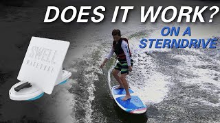 Wake Surfing on a Sterndrive with Wake Creator