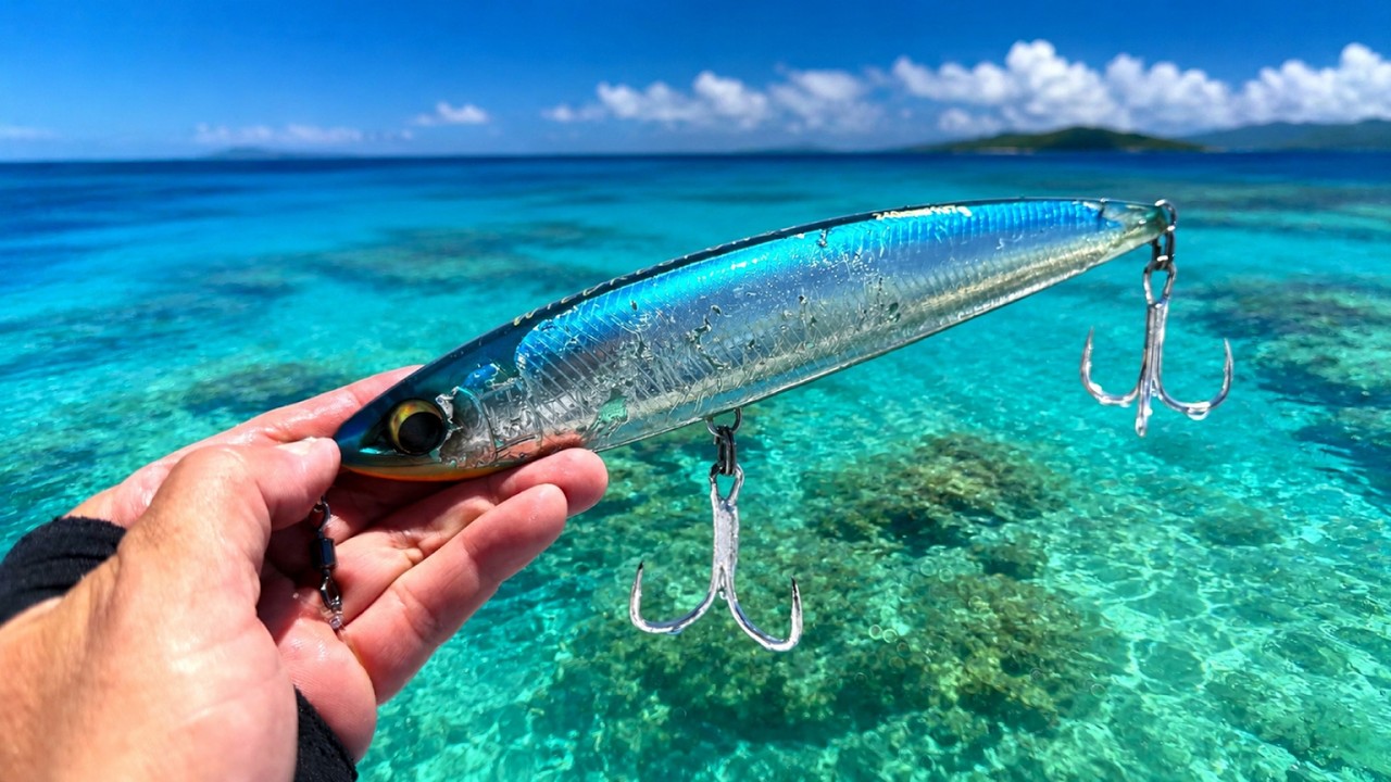 I cast a huge lure in shallow water and unexpectedly caught a