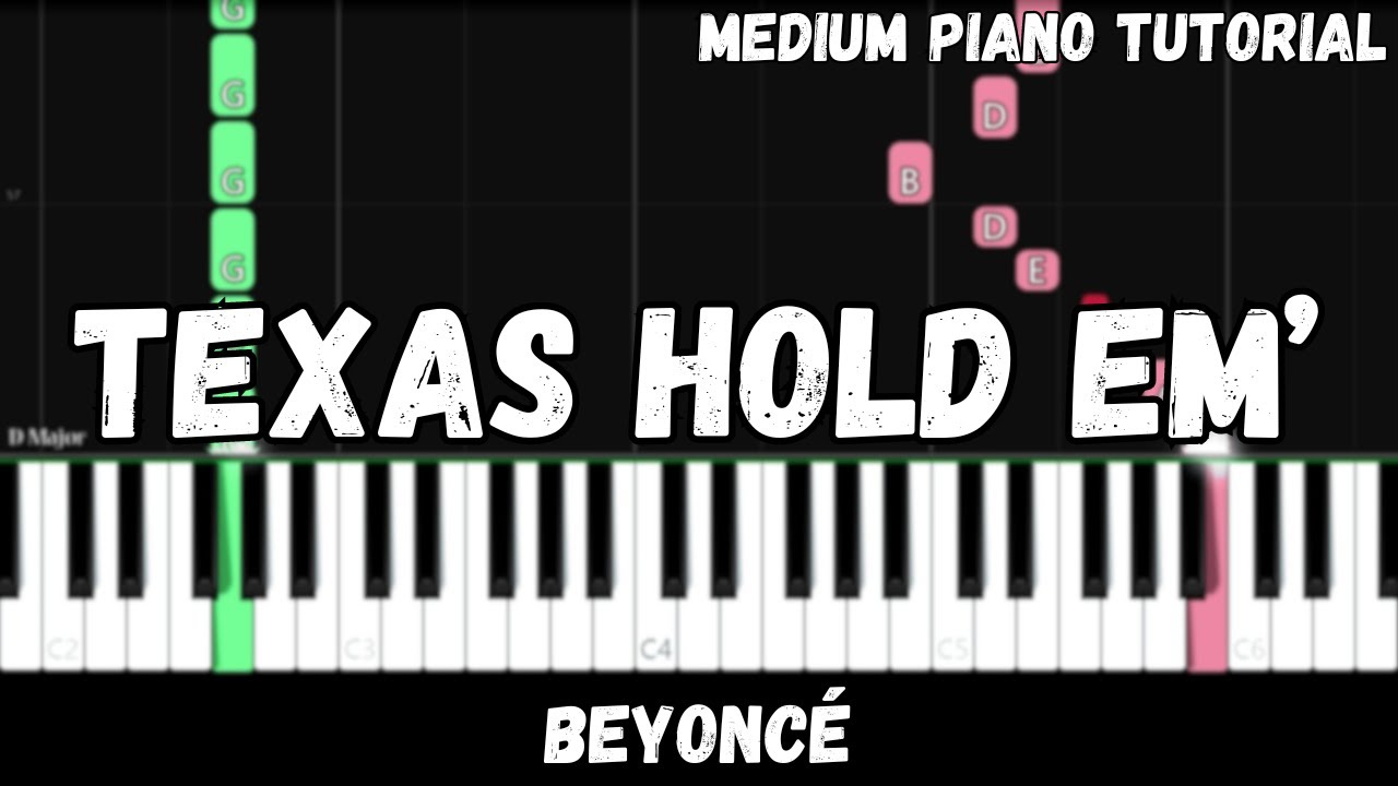 Beyoncé - TEXAS HOLD EM' (Medium Piano Tutorial) - YouTube