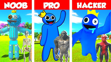 NOOB VS PRO VS HACKER: BLUE CREATING CHALLENGE IN ANIMAL REVOLT BATTLE SIMULATOR