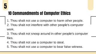 10 COMMANDMENTS OF COMPUTER ETHICS