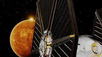 Tie Fighter Leaving Planet. 3D Animation Test (Blender 2.8)