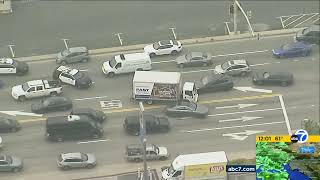FULL CHASE: LAPD tracking driver in stolen box truck along PCH in Malibu