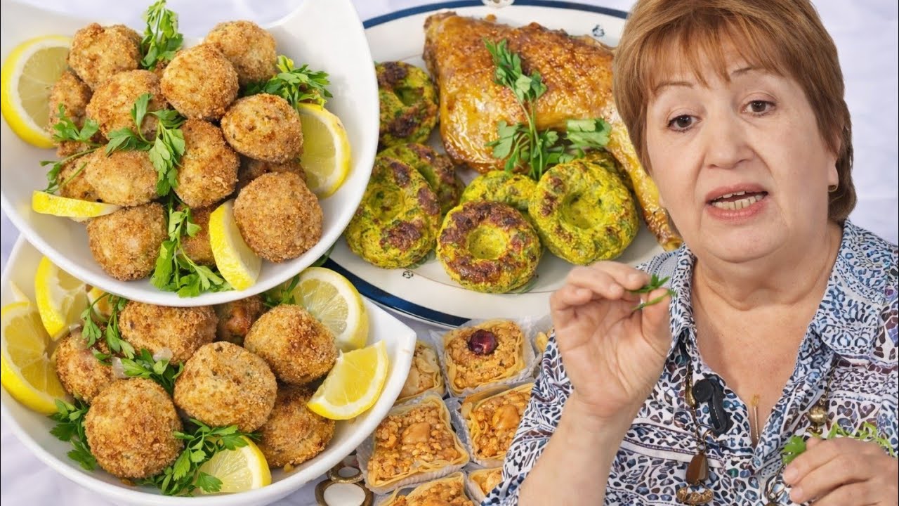 كويرات البطاطا بالفطر المقرمشة + قالب الجلبانة اللذيذ + حلوى اللبنانيات المعسلة 😍 وصفات السيدة رزقي 