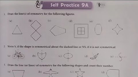 New learning composite mathematics class6 self practice9a | ex9a Symmetry (reflection and rotation) 