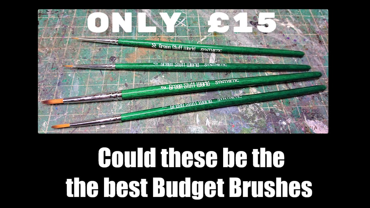 Green Stuff World Hobby Brush Starter Set - 34 Brushes For Models & Miniatures (Warhammer, D&D)
