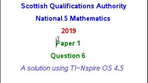 2019 SQA N5 Maths P1 Q06