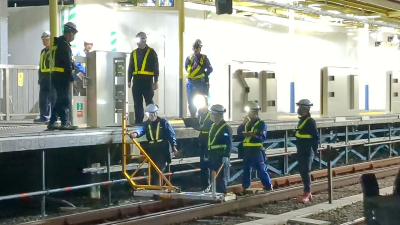 中央林間　ホームドア工事後　建築限界測定