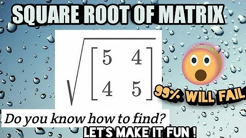 Square root of a matrix | Cayley Hamilton Theorem