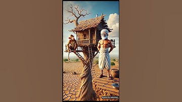 The farmer and the monkey built a tree house but someone set it on fire 😭 #ai #farmer #monkey #short