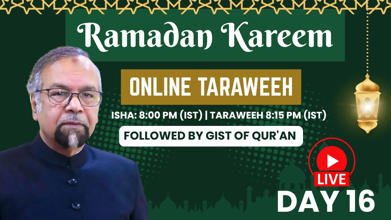 Live Taraweeh | Day 16 | Ramadan 2026 | Allama Syed Abdullah Tariq