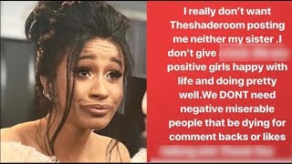 Cardi B Goes Off On Shade Room & Their Fans, Please Dont Post Me On Your Page Anymore We Good