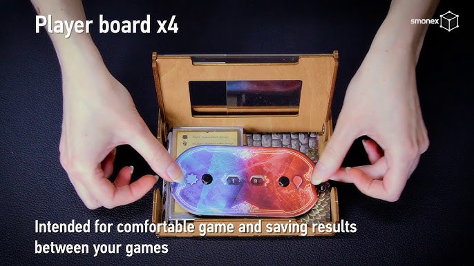 SMONEX Wooden Organizer and Four Player Boards Compatible with Gloomhaven Board Game - Box Suitable for Storage All gloomhave