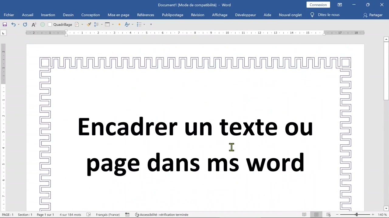 Comment Ne Pas Noter La Page De Garder Sur Word comment encadrer un texte ou les pages dans WORD - YouTube
