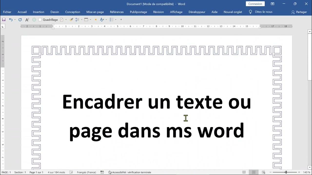 comment encadrer un texte ou les pages dans WORD YouTube