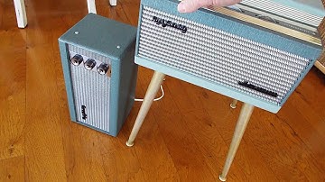 Symphonic stereo record player playing an LP