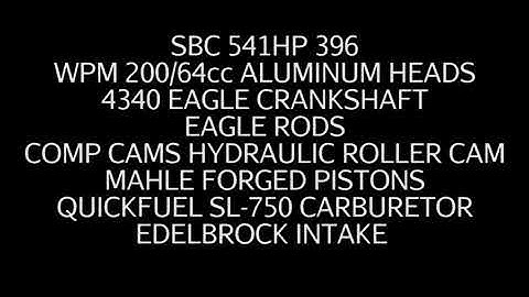 SBC 541HP 396 ENGINE DYNO RUN FOR PAT PINELLY BY WHITE PERFORMANCE AND MACHINE